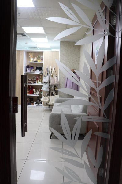 Showroom entrance — reception and lounge