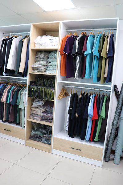 Stock wardrobe — polos and folded garments