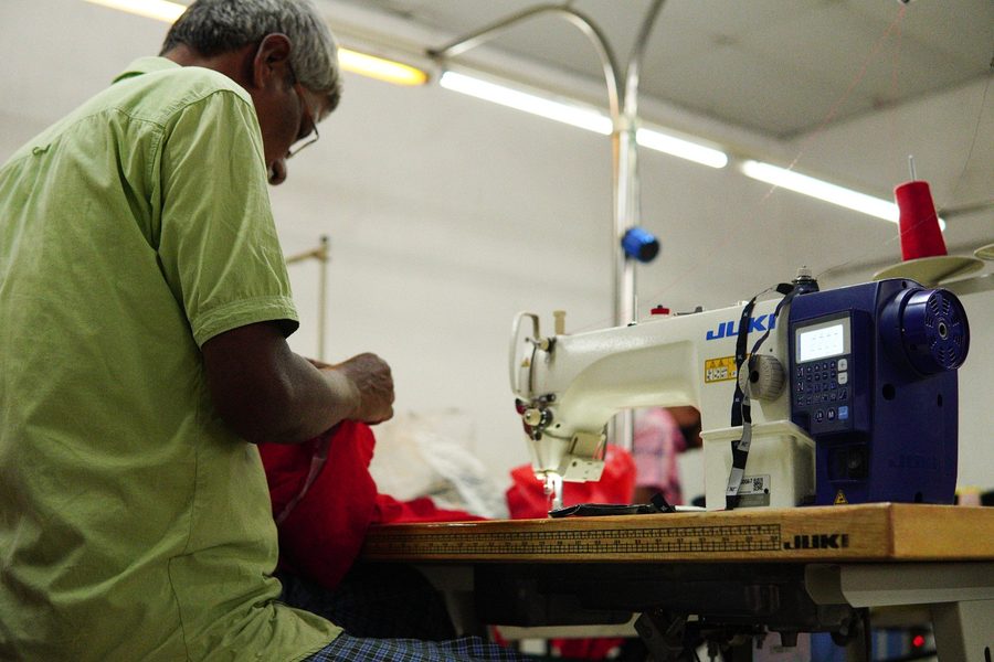 Stitching a cap brim
