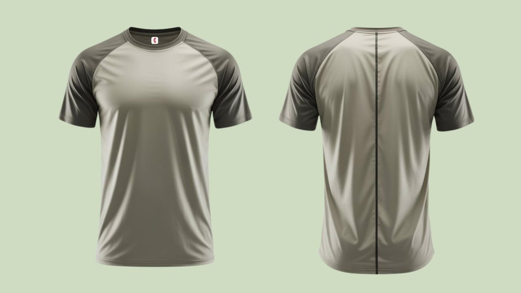 Performance tee — olive raglan