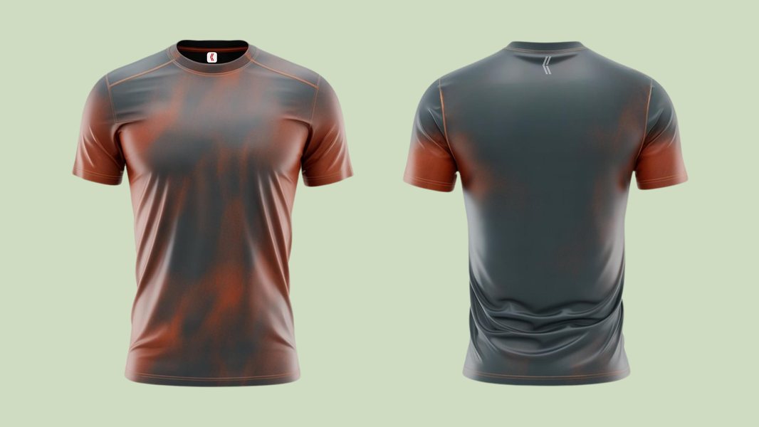 Performance tee — rust marble sublimation